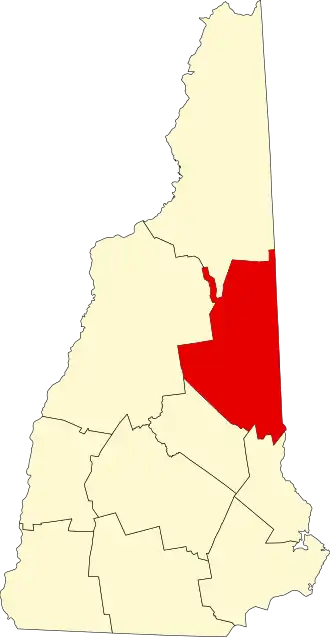 Locatie van Carroll County in New Hampshire