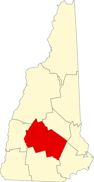 Locatie van Merrimack County in New Hampshire