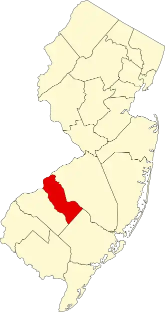 Locatie van Camden County in New Jersey