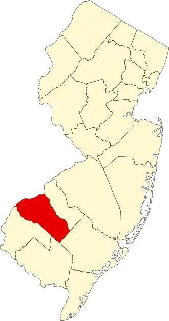 Locatie van Gloucester County in New Jersey