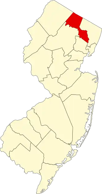 Locatie van Passaic County in New Jersey
