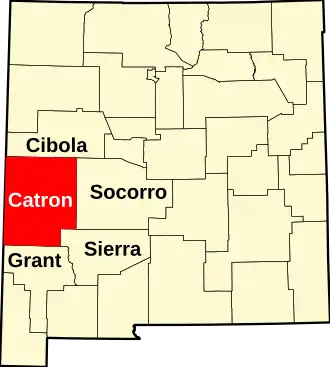 Locatie van Catron County in New Mexico