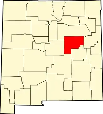 Locatie van Guadalupe County in New Mexico