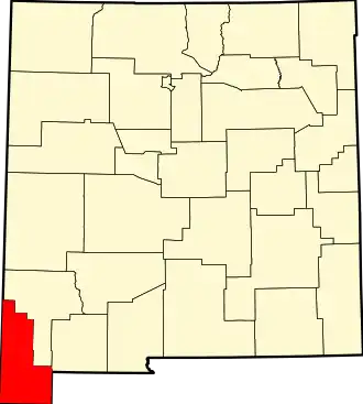 Locatie van Hidalgo County in New Mexico