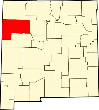 Locatie van McKinley County in New Mexico