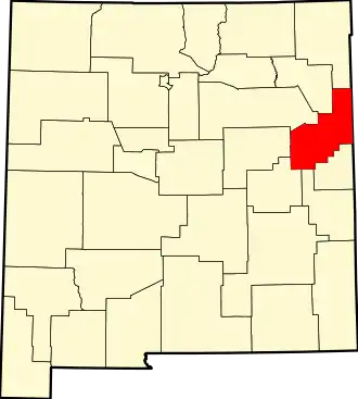 Locatie van Quay County in New Mexico