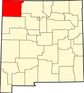 Locatie van San Juan County in New Mexico