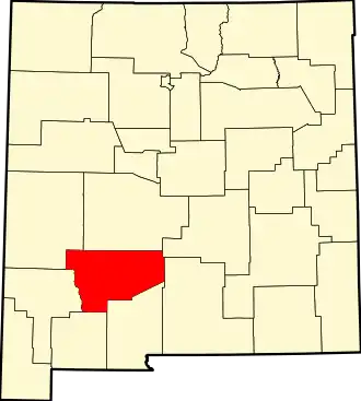Locatie van Sierra County in New Mexico