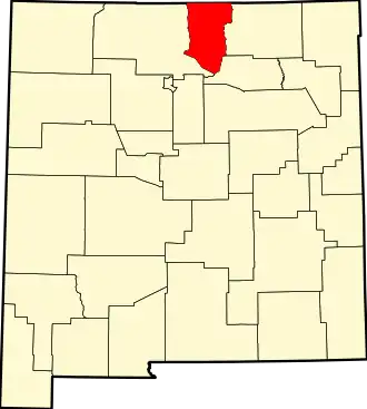 Locatie van Taos County in New Mexico