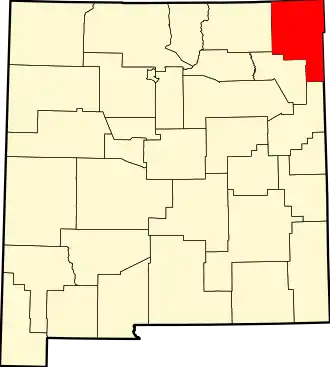 Locatie van Union County in New Mexico
