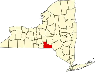 Locatie van Broome County in New York