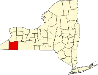 Locatie van Cattaraugus County in New York