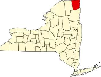 Locatie van Clinton County in New York