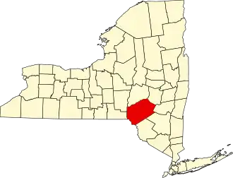 Locatie van Delaware County in New York