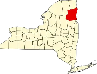 Locatie van Essex County in New York
