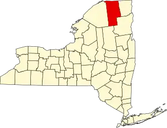 Locatie van Franklin County in New York