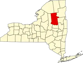 Locatie van Hamilton County in New York