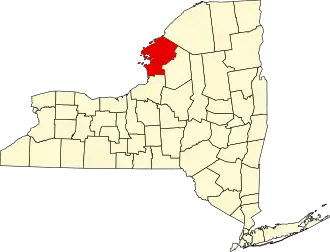 Locatie van Jefferson County in New York
