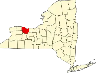 Locatie van Monroe County in New York