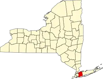 Locatie van Nassau County in New York