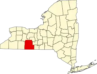 Locatie van Steuben County in New York