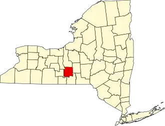 Locatie van Tompkins County in New York