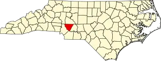 Locatie van Cabarrus County in North Carolina
