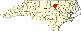 Locatie van Franklin County in North Carolina