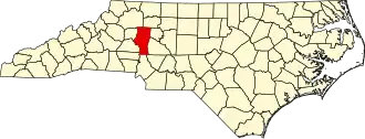Locatie van Iredell County in North Carolina
