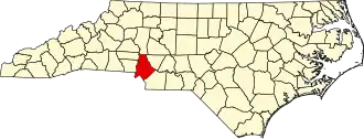 Locatie van Mecklenburg County in North Carolina