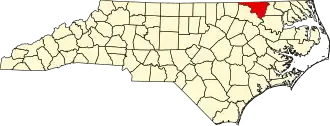 Locatie van Northampton County in North Carolina