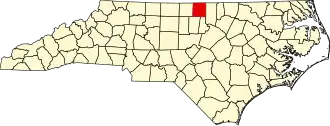 Locatie van Person County in North Carolina