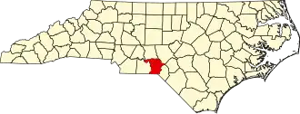 Locatie van Richmond County in North Carolina