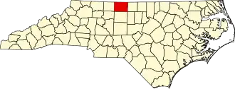 Locatie van Rockingham County in North Carolina