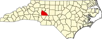 Locatie van Rowan County in North Carolina