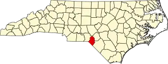 Locatie van Scotland County in North Carolina