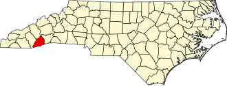 Locatie van Transylvania County in North Carolina