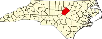 Locatie van Wake County in North Carolina