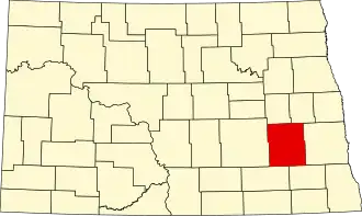 Locatie van Barnes County in North Dakota