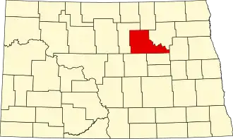 Locatie van Benson County in North Dakota