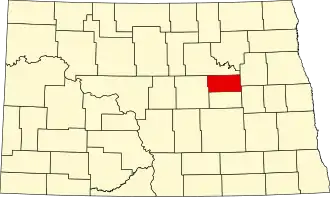 Locatie van Eddy County in North Dakota
