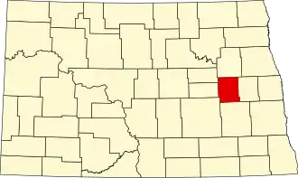 Locatie van Griggs County in North Dakota