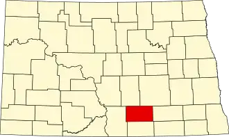 Locatie van Logan County in North Dakota