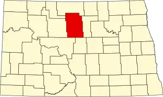 Locatie van McHenry County in North Dakota