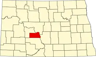 Locatie van Oliver County in North Dakota