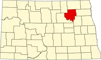 Locatie van Ramsey County in North Dakota