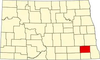 Locatie van Ransom County in North Dakota