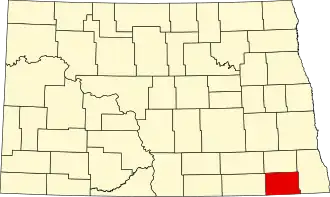 Locatie van Sargent County in North Dakota