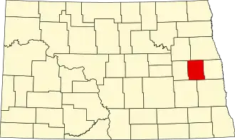 Locatie van Steele County in North Dakota