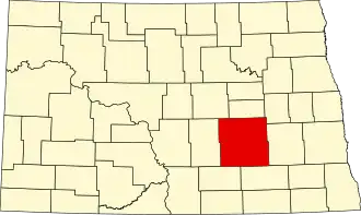 Locatie van Stutsman County in North Dakota
